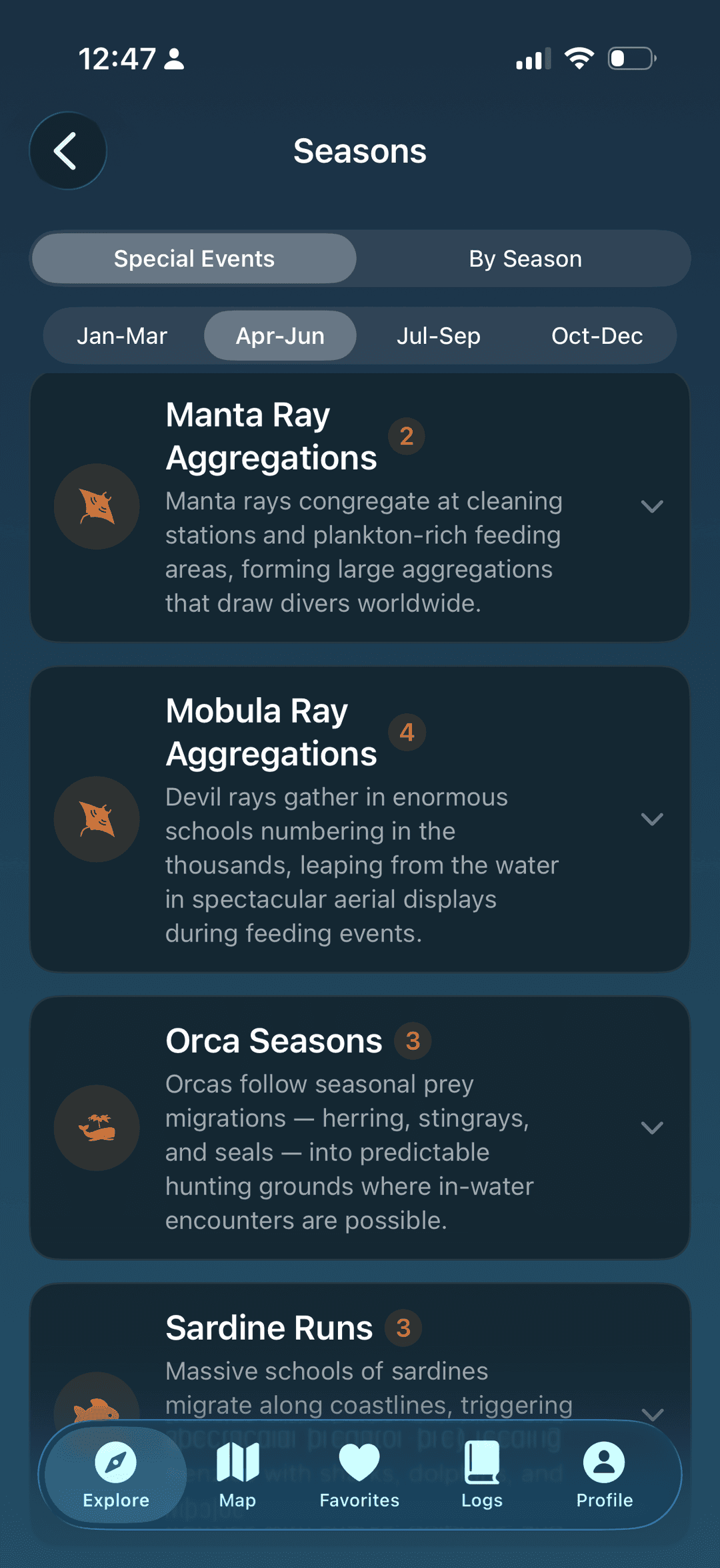 DiveSight Wildlife Finder and seasonal events